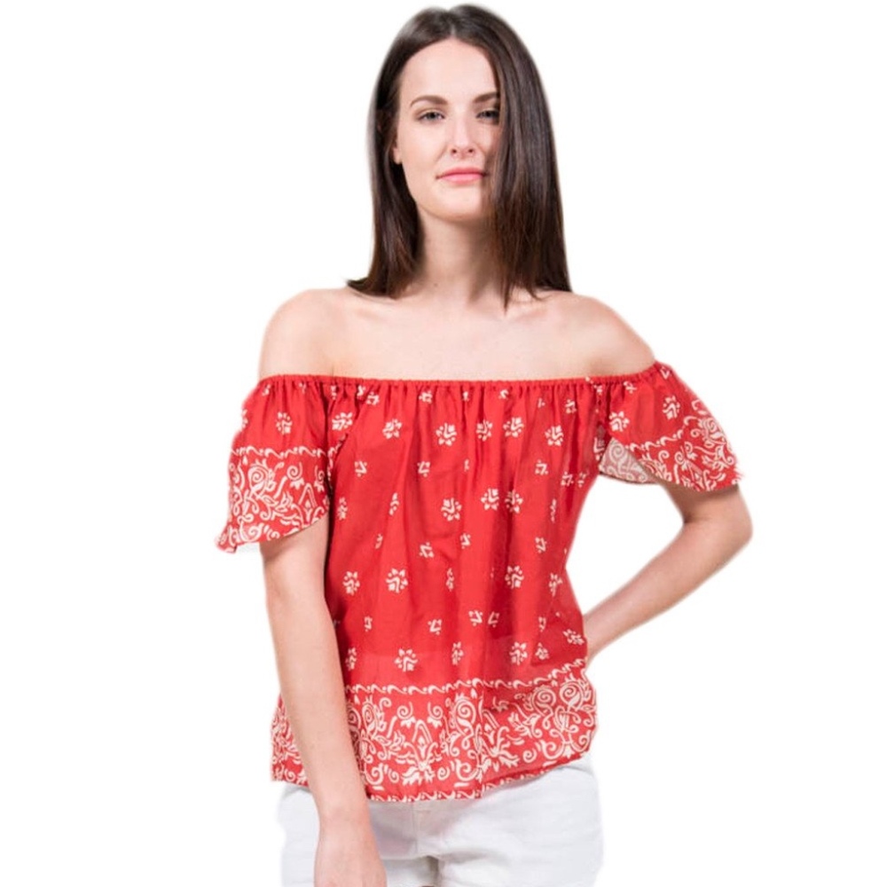 Christophe Sauvat Bandana Floral Print Top (NWT!)